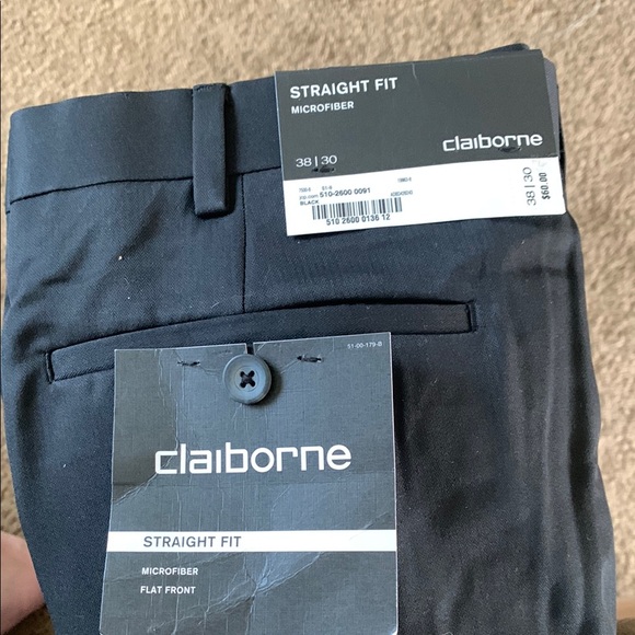 Claiborne Navy Microfiber Trousers - Picture 1 of 3